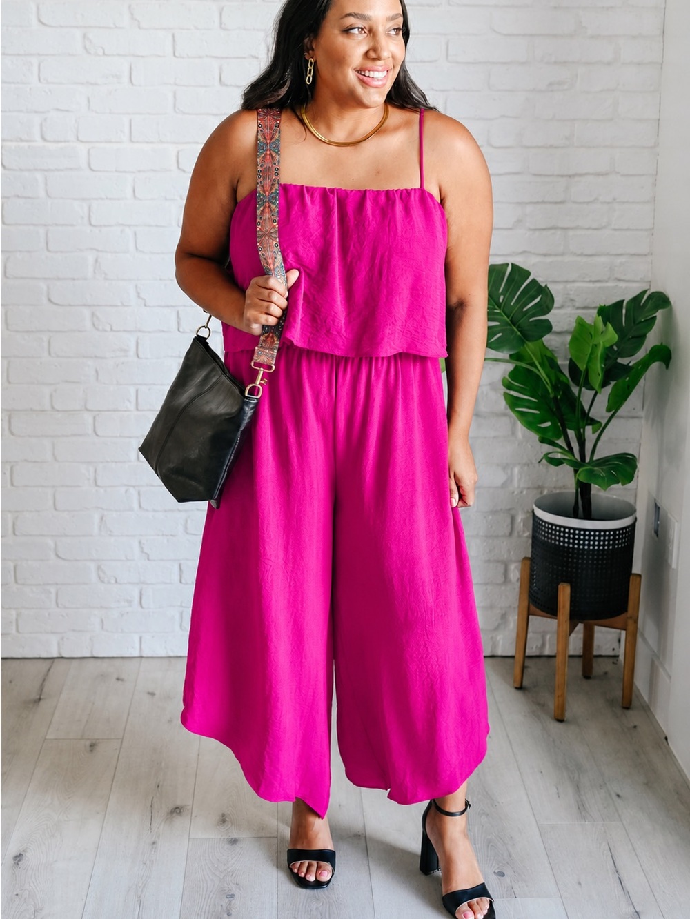 NWT Spaghetti Strap Jumpsuit in Fuchsia | 1X & 2X